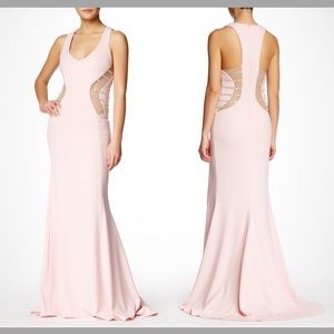 $598 Issue New York V-Neck Embellished Side Maxi Gown Blush‎ [ Medium ]